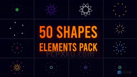 50种图形动画效果元素FCPX插件 Shape Big Pack