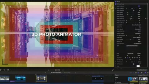 3D Photo Animation Toolkit FCPX插件照片制作三维动画效果