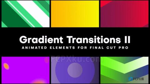 Gradient Transitions II FCPX插件15组色彩缤纷渐变图形动画转场过渡