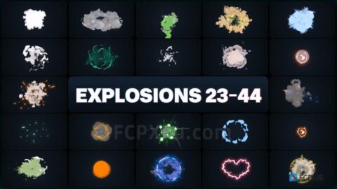 Advanced Explosions Pack FCPX插件88种卡通爆炸特效动画元素