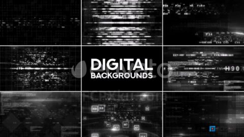 Digital Backgrounds FCPX插件8组数字信息动画背景视频素材