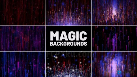 Magic Backgrounds FCPX插件8组耀斑闪光魔法粒子霓虹灯视频背景动画