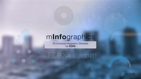 mInfographics1 FCPX插件60种公司企业统计数据信息图表动画