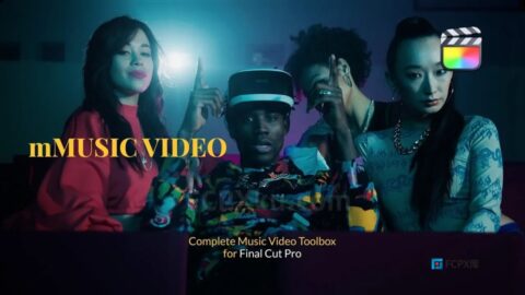 mMusic Video FCPX插件音乐MV宣传短视频文字标题转场特效