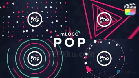 mLogo POP FCPX插件30种创意图形MG动画LOGO视频片头