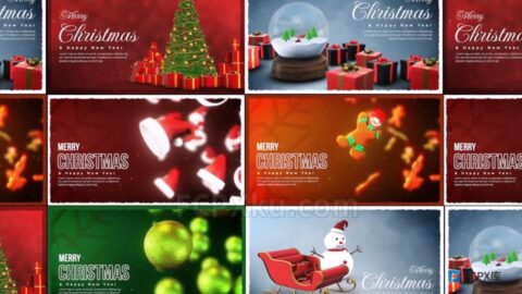 Christmas Greeting Pack FCPX插件6张圣诞节贺卡动画视频