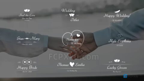 Elegant Wedding Titles FCPX插件9组优雅婚礼文字标题
