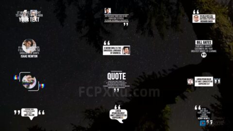 RGB Quotes Titles FCPX插件12组带头像介绍引号段落文字标题动画