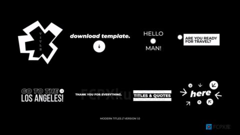 Modern Titles FCPX插件8种现代标题动画4K分辨率