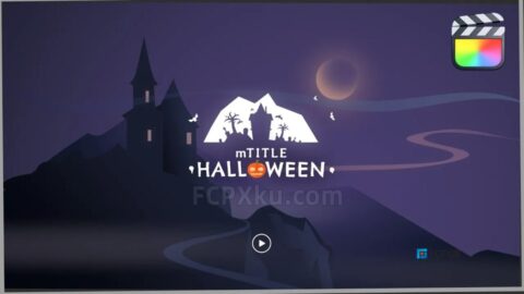 mTitle Halloween FCPX插件30个万圣节主题文字标题+5组背景动画