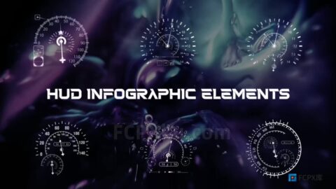 HUD Infographic Elements FCPX插件94种高科技信息图表元素动画