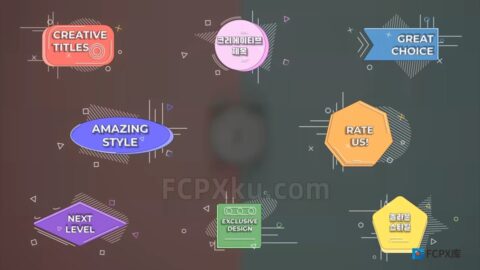Creative Titles FCPX插件8组几何形状动画创意文字标题