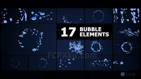 Bubble Elements FCPX插件17组手绘卡通水泡图形动画