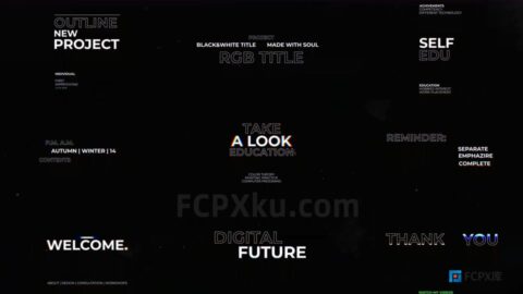 Stroke and Fill Text Titles FCPX插件9组描边填充文字标题动画