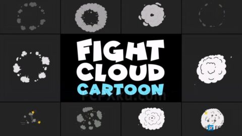 Fight Cloud Cartoon FCPX插件10组卡通战斗云爆炸图形动画