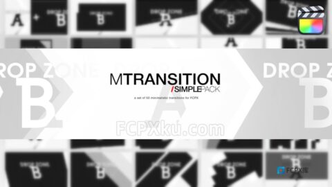 FCPX插件50组图形遮罩视频转场动画mTransition Simple Pack
