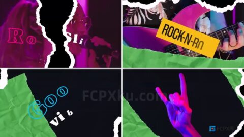 Rock Slides FCPX插件音乐会宣传文化活动介绍视频