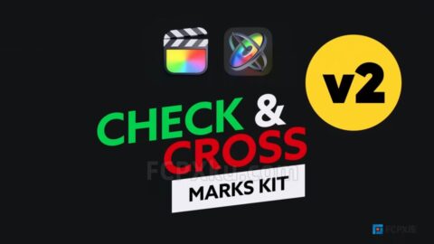 Check & Cross Marks V2 FCPX插件103个矢量交叉对符号元素与文字标题