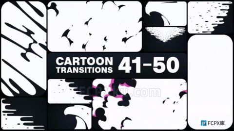 Cartoon Transitions FCPX插件10组卡通过渡MG图形动画转场