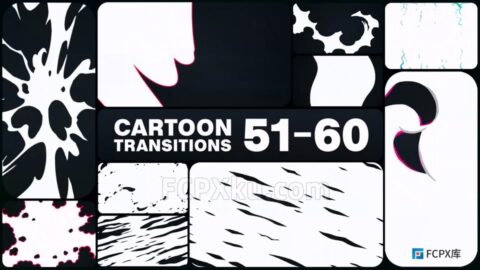 Cartoon Transitions FCPX插件10组卡通图形动画转场过渡