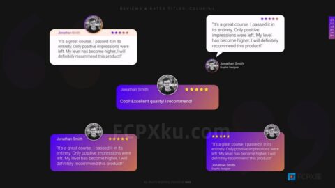 Reviews & Rates Titles FCPX插件10组设计评分与评论文字介绍动画