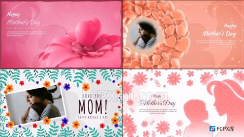 Mothers Day Greetings Pack FCPX插件母亲节祝福语贺卡动画视频