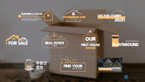 10组房地产类型设计文字标题动画FCPX插件Real Estate Titles