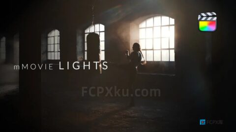 mMovie Lights FCPX插件60种电影级灯光效果光效叠加特效