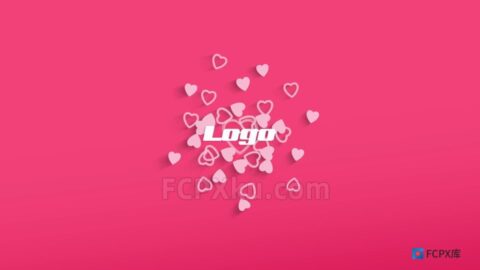 手绘心形MG动画LOGO视频片头FCPX插件Love Heart Logo Reveal