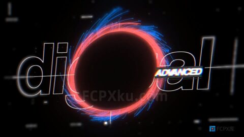 视频片头模板FCPX插件Big Data Glitch Logo Reveal