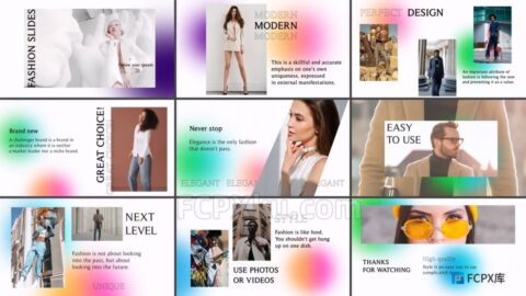 渐变时尚幻灯片宣传介绍视频FCPX插件Gradient Fashion Slides