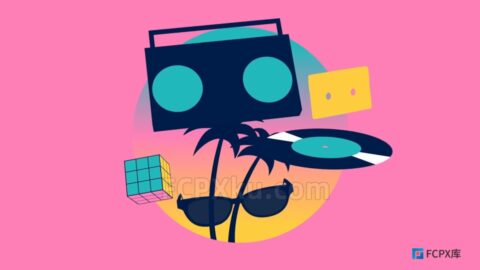 80年代夏季风格图形动画视频片头FCPX插件Summer 80s Logo