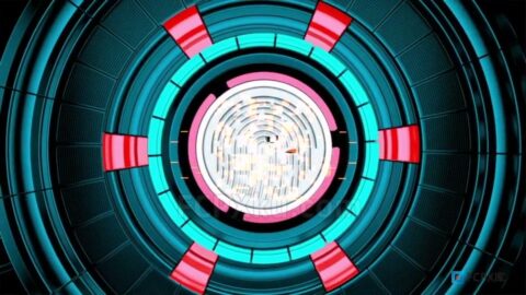 高科技指纹图形场景动画LOGO视频片头FCPX插件Tech Fingerprint Logo