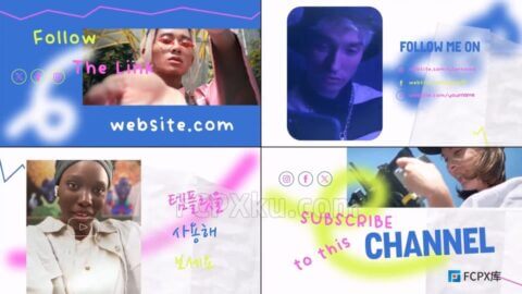 喷涂纹理社交媒体幻灯片视频模板FCPX插件Spray Texture Social Media Slides