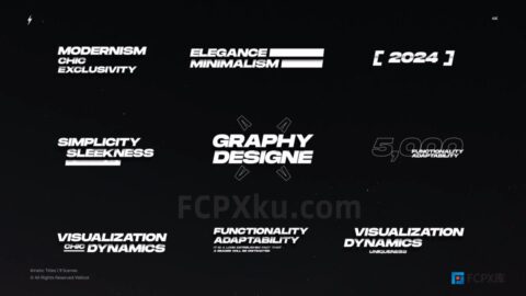 9款4K分辨率动态文字标题动画FCPX插件Kinetic Titles 3.0