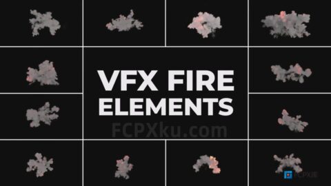12种爆炸火焰烟雾特效FCPX插件VFX Flames Elements
