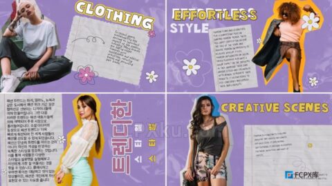 时尚笔记元素设计风格幻灯片视频FCPX插件Stylish Notes Slides