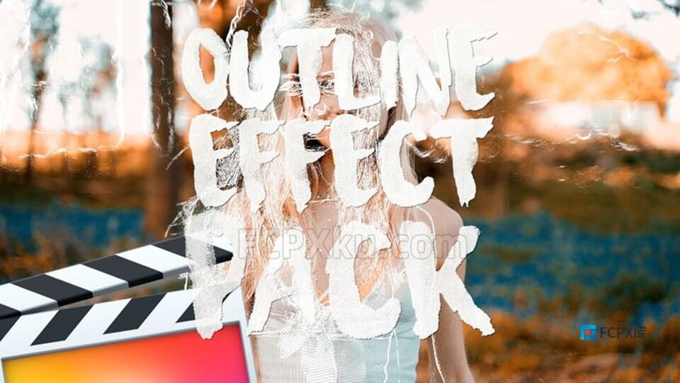  7种轮廓生成效果特效动画预设FCPX插件Outline Effect