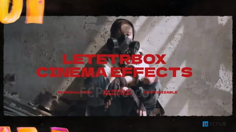 10个边框加层与10种漏光效果复古胶片FCPX插件Letterbox & Effects