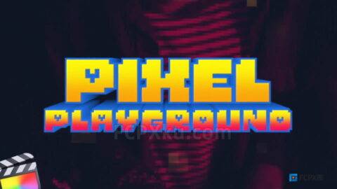 49个复古像素效果文字标题与元素动画Pixel Playground