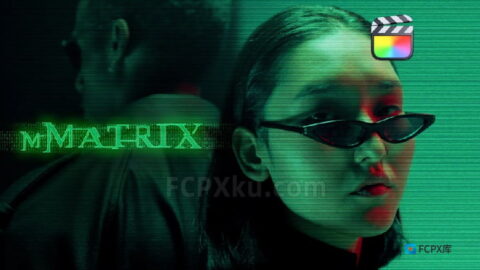 mMatrix FCPX插件16种模拟黑客帝国矩阵效果转场文字标题特效动画