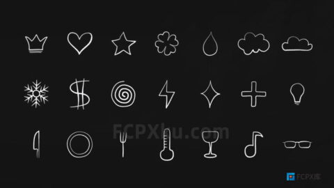 105手绘涂鸦元素动画个FCPX插件Hand Drawn Doodle Pack