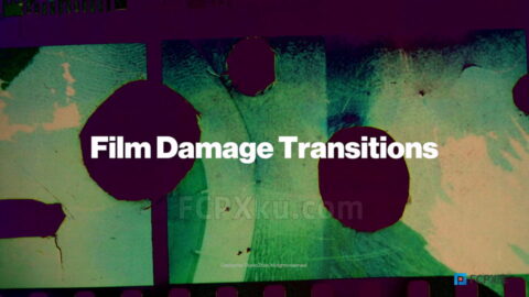 10种胶片划痕变色污迹效果转场动画FCPX插件Film Damage Transitions