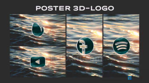横版/竖版创意动态海报模板视频片头FCPX插件Poster 3D Logo