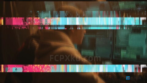 50种故障失真扭曲特效转场过渡动画FCPX插件Glitch Transitions