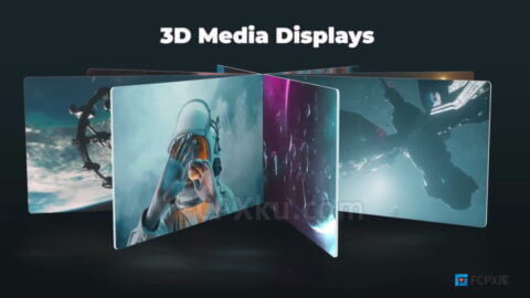 三维卡片式照片展示动画视频FCPX插件3D Media Displays