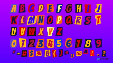 纸张揉皱效果字母与数字元素动画FCPX插件Paper Cutout Title