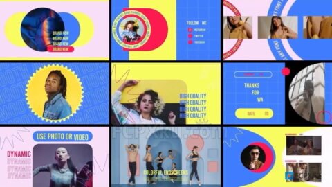 充满活力幻灯片介绍视频模板FCPX插件Colorful Endscreens