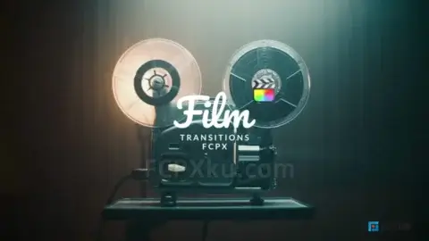 12种电影胶片漏光视频转场预设FCPX插件Film Transitions