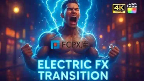 Electric FX Transition FCPX插件11种能量闪电视觉特效电击转场过渡